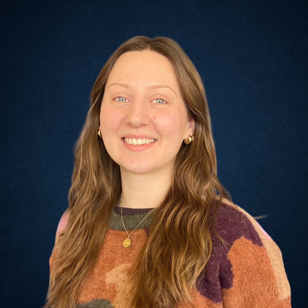 Blue background with text