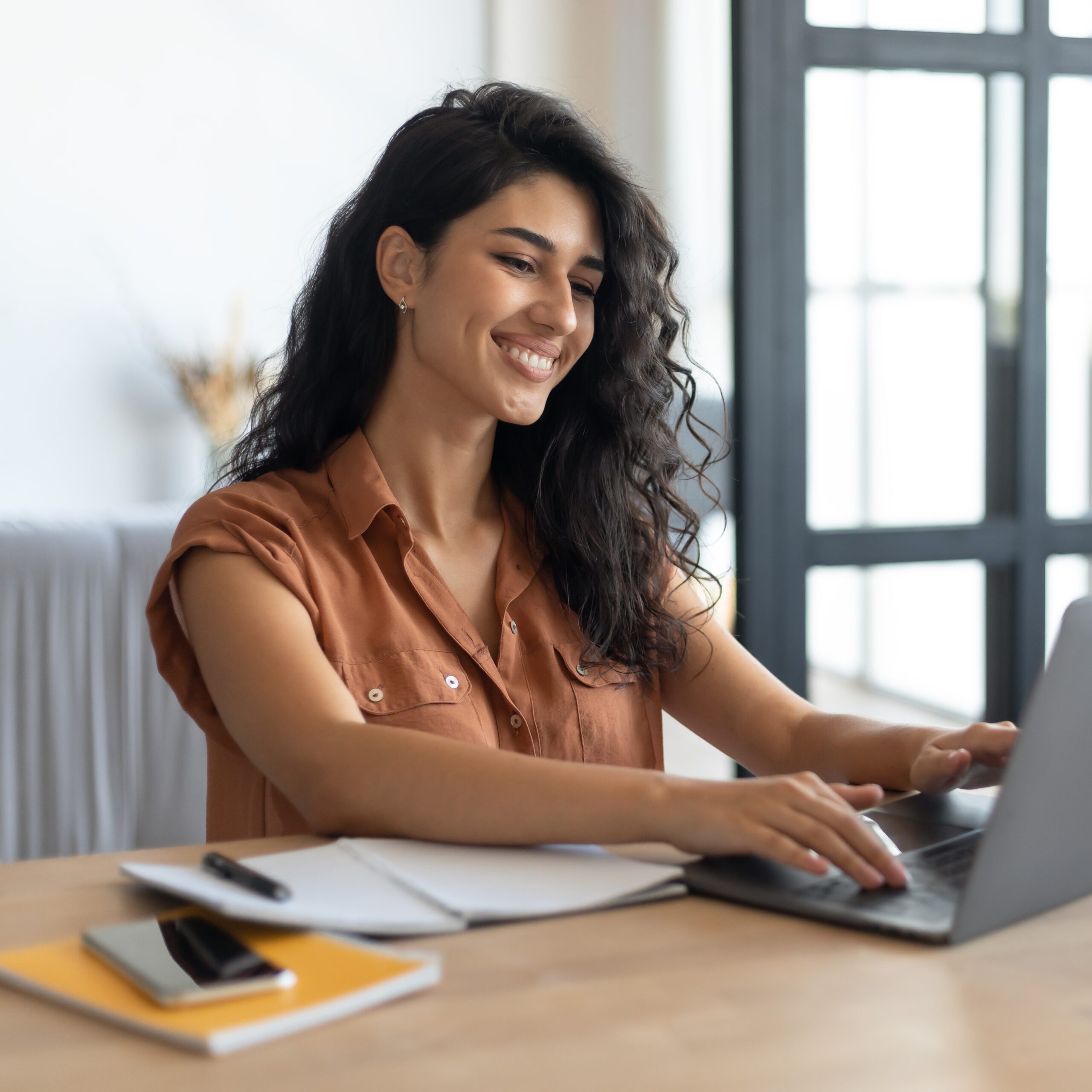 A woman thinking to herself "Can I Order the Abortion Pill Online?"